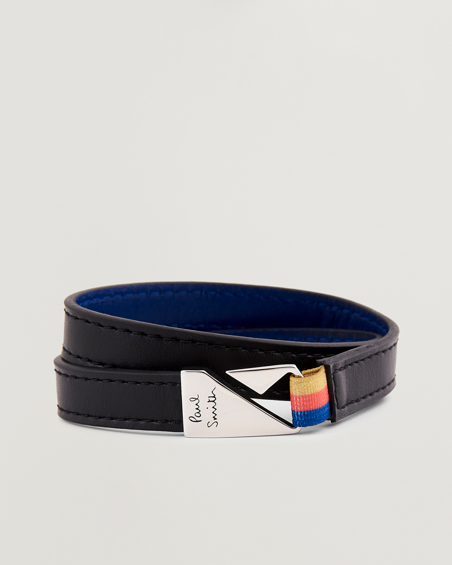 Heren | Paul Smith Leather Hook Wrap Bracelet Black | Paul Smith | Leather Hook Wrap Bracelet Black