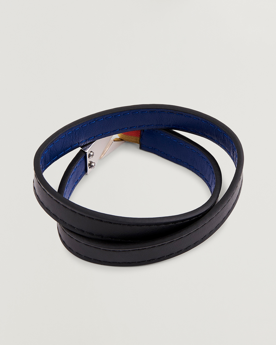 Heren | Paul Smith Leather Hook Wrap Bracelet Black | Paul Smith | Leather Hook Wrap Bracelet Black