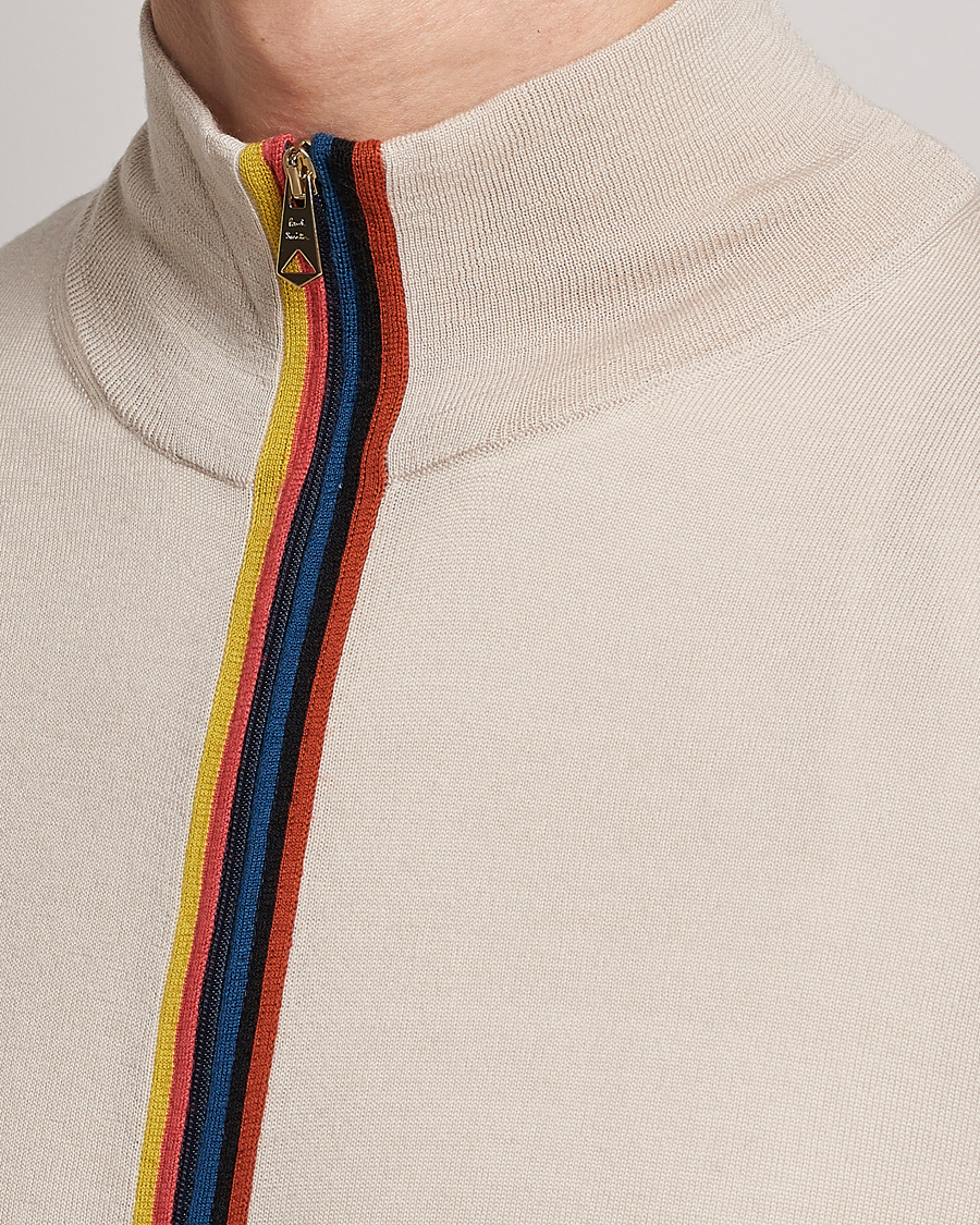 Heren | Truien | Paul Smith | Full Zip Stripe Wool Cardigan Sand