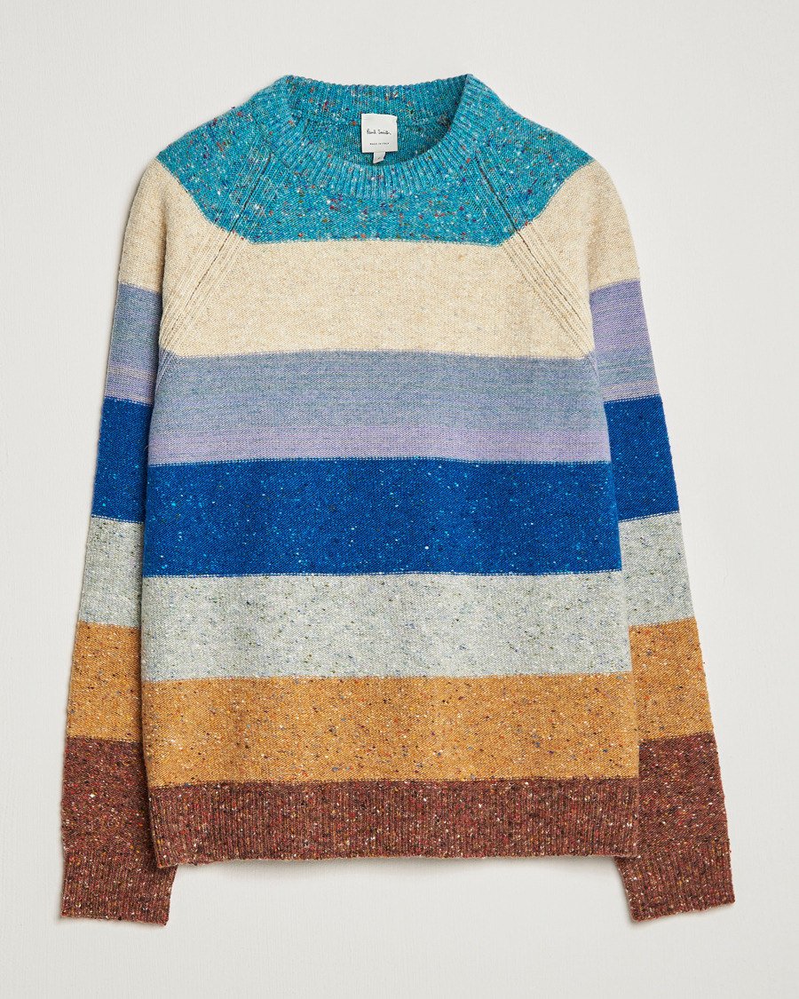 Heren | Truien | Paul Smith | Heavy Knitted Stripe Sweater Blue