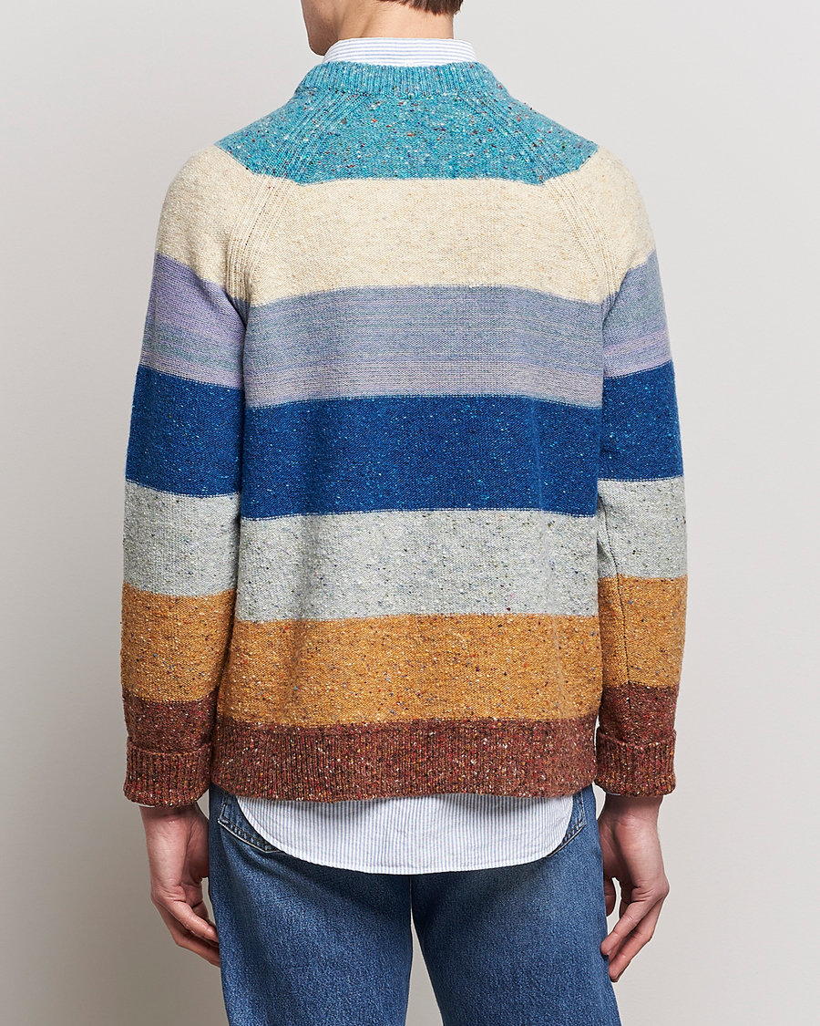 Heren | Truien | Paul Smith | Heavy Knitted Stripe Sweater Blue