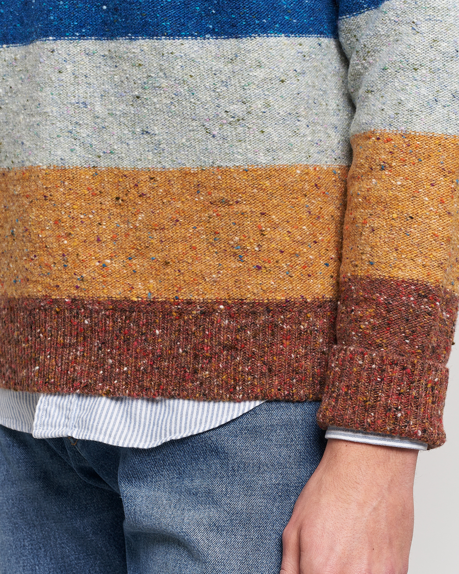 Heren | Truien | Paul Smith | Heavy Knitted Stripe Sweater Blue