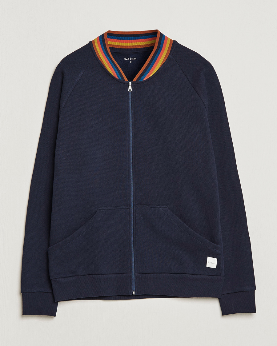 Heren | Paul Smith Bright Stripe Sweat Full Zip Navy | Paul Smith | Bright Stripe Sweat Full Zip Navy