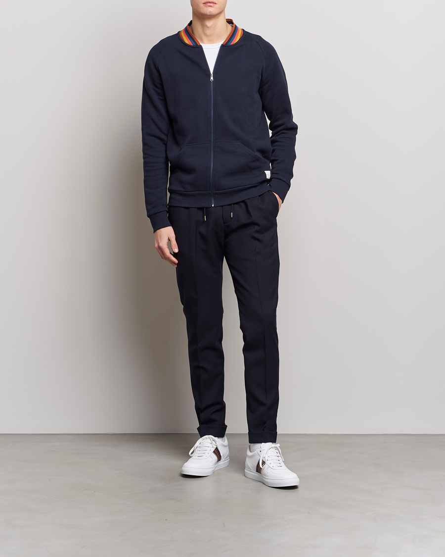 Heren | Paul Smith Bright Stripe Sweat Full Zip Navy | Paul Smith | Bright Stripe Sweat Full Zip Navy