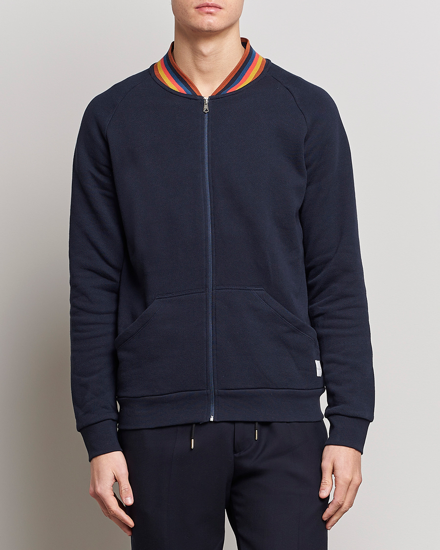 Heren | Paul Smith Bright Stripe Sweat Full Zip Navy | Paul Smith | Bright Stripe Sweat Full Zip Navy