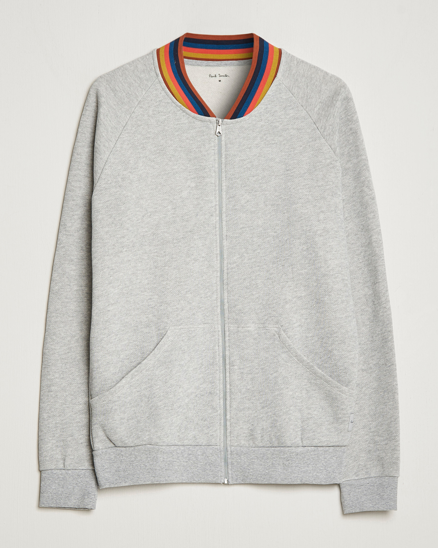 Heren | Paul Smith Bright Stripe Sweat Full Zip  Grey | Paul Smith | Bright Stripe Sweat Full Zip  Grey