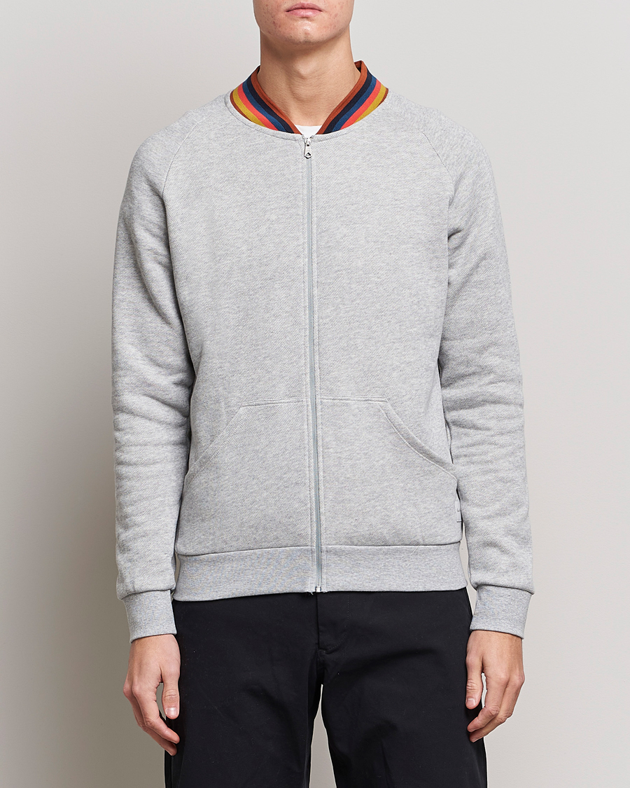 Heren | Paul Smith Bright Stripe Sweat Full Zip  Grey | Paul Smith | Bright Stripe Sweat Full Zip  Grey
