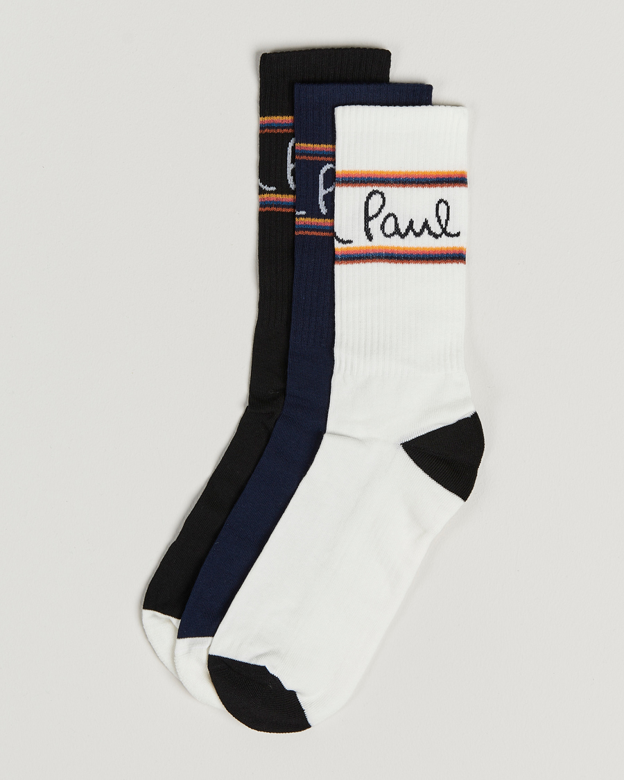 Heren | Ondergoed | Paul Smith | 3-Pack Logo Socks Black/White