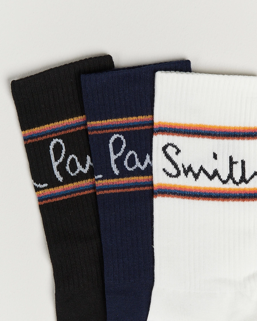 Heren | Ondergoed | Paul Smith | 3-Pack Logo Socks Black/White
