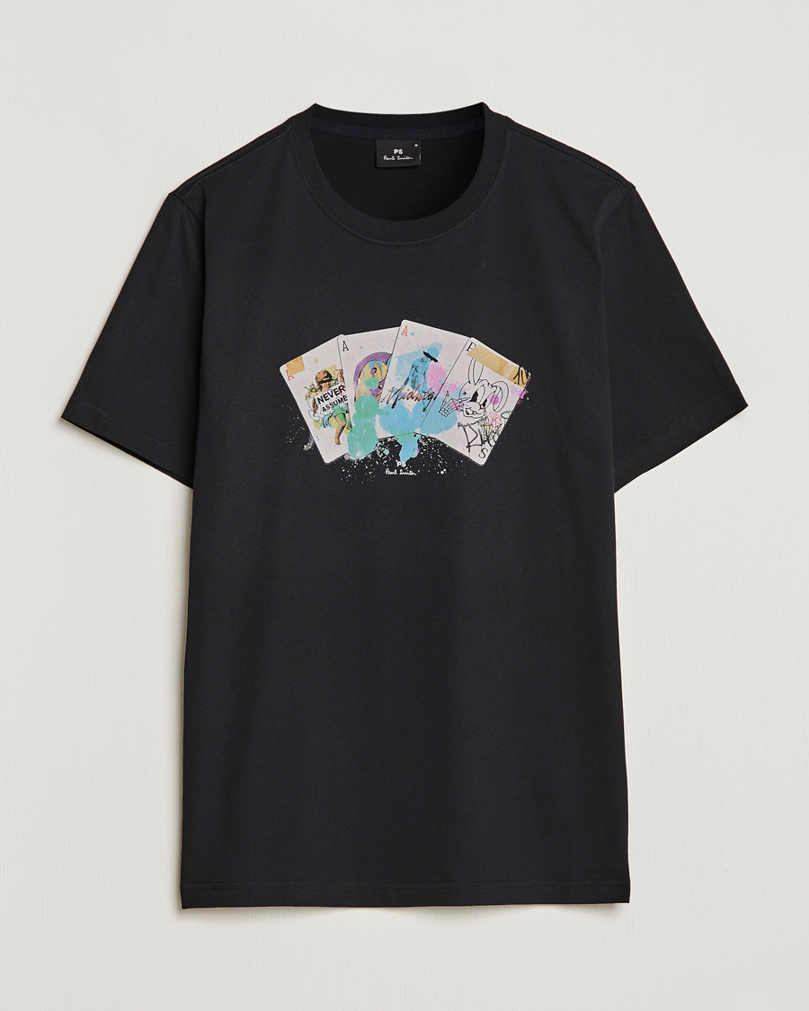 Heren | T-shirts | PS Paul Smith | Card Regular Organic Cotton T-shirt Black