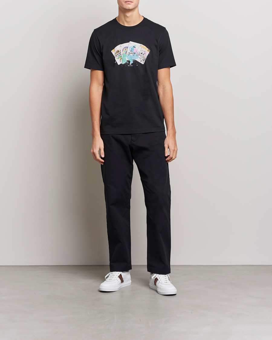Heren | T-shirts | PS Paul Smith | Card Regular Organic Cotton T-shirt Black