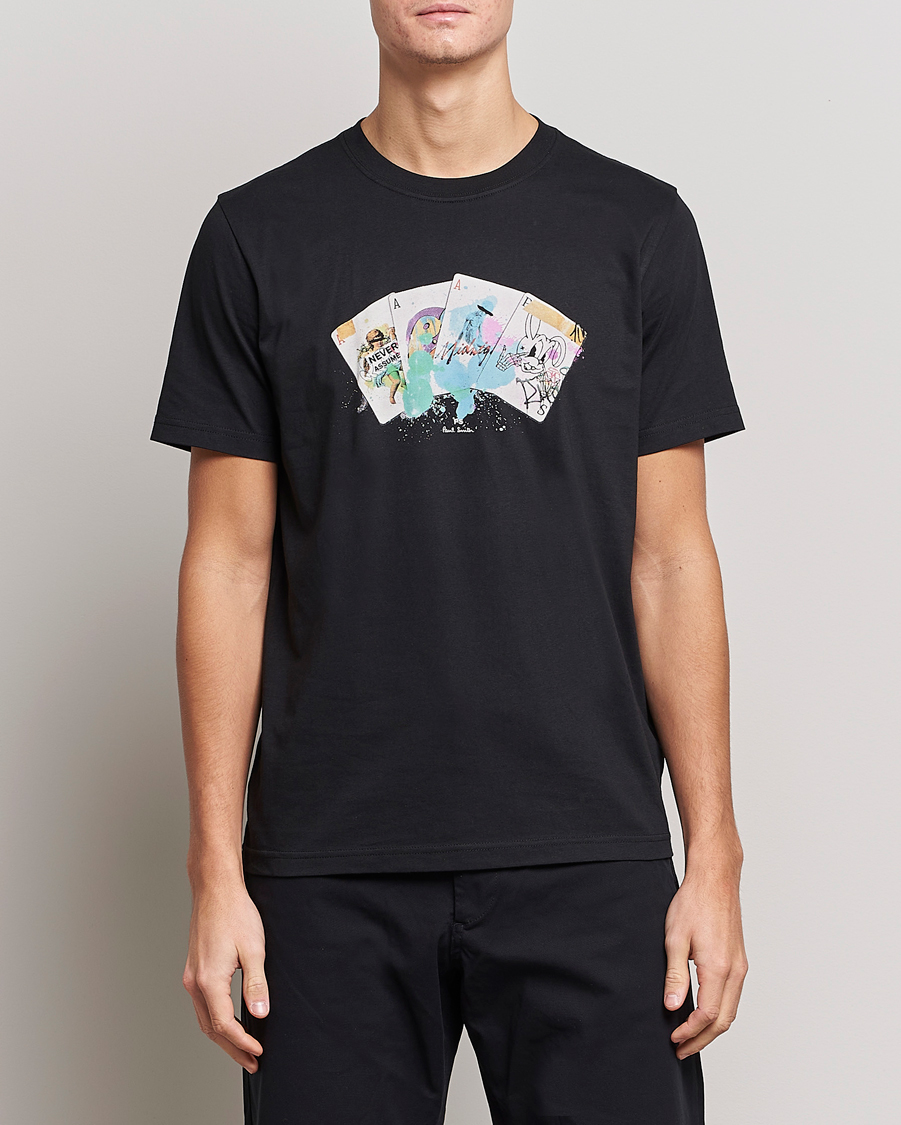 Heren | T-shirts | PS Paul Smith | Card Regular Organic Cotton T-shirt Black