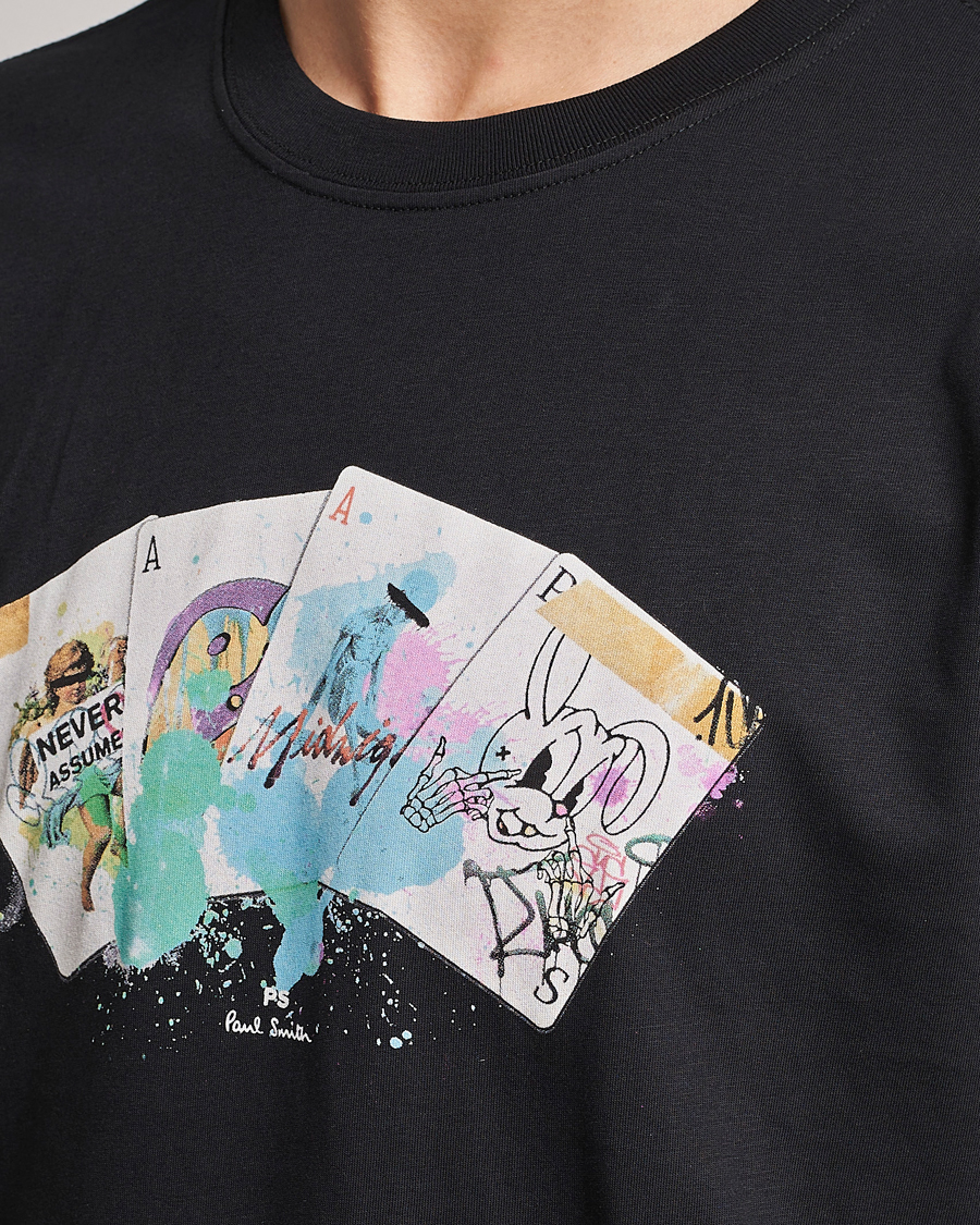 Heren | T-shirts | PS Paul Smith | Card Regular Organic Cotton T-shirt Black