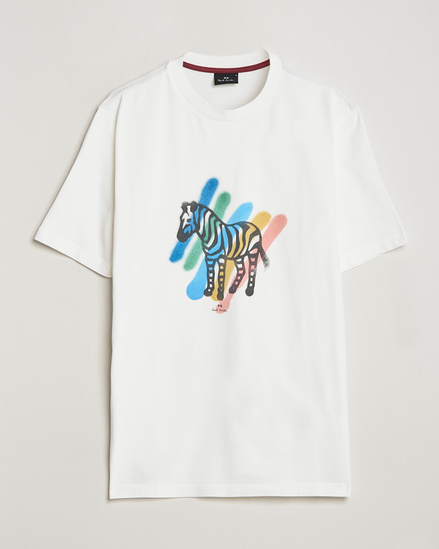 Heren | T-shirts | PS Paul Smith | Heavy Organic Cotton Zebra Tee Ecru