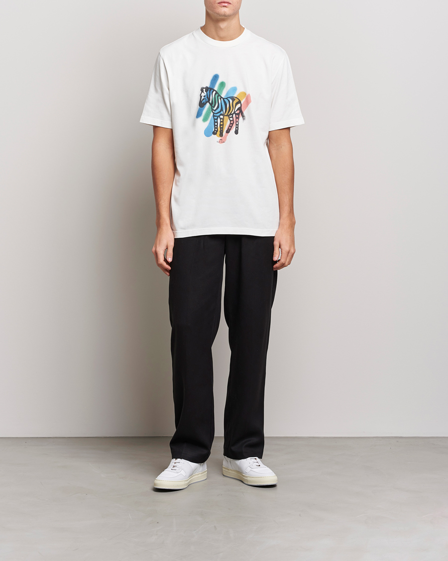 Heren | T-shirts | PS Paul Smith | Heavy Organic Cotton Zebra Tee Ecru