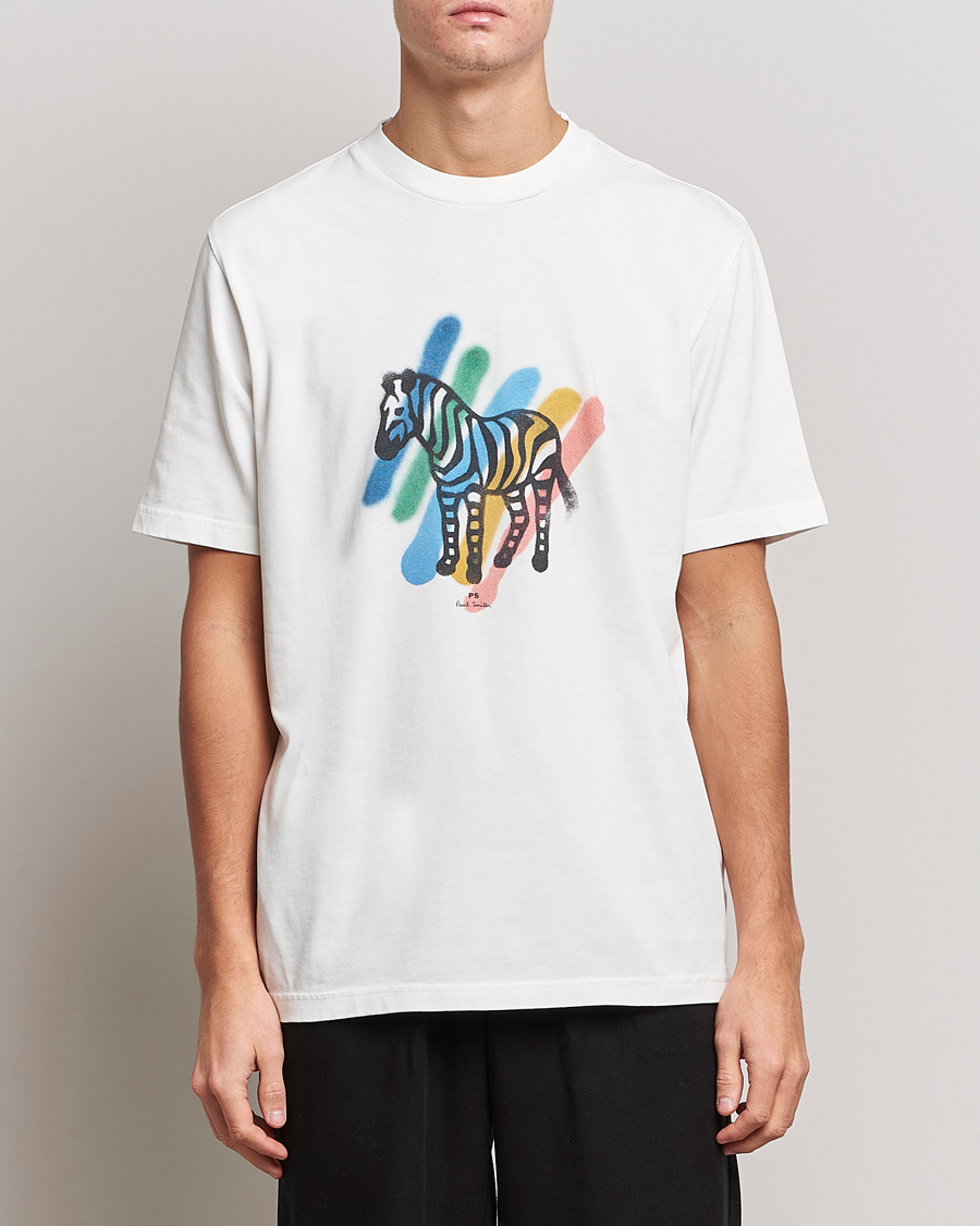 Heren | T-shirts | PS Paul Smith | Heavy Organic Cotton Zebra Tee Ecru