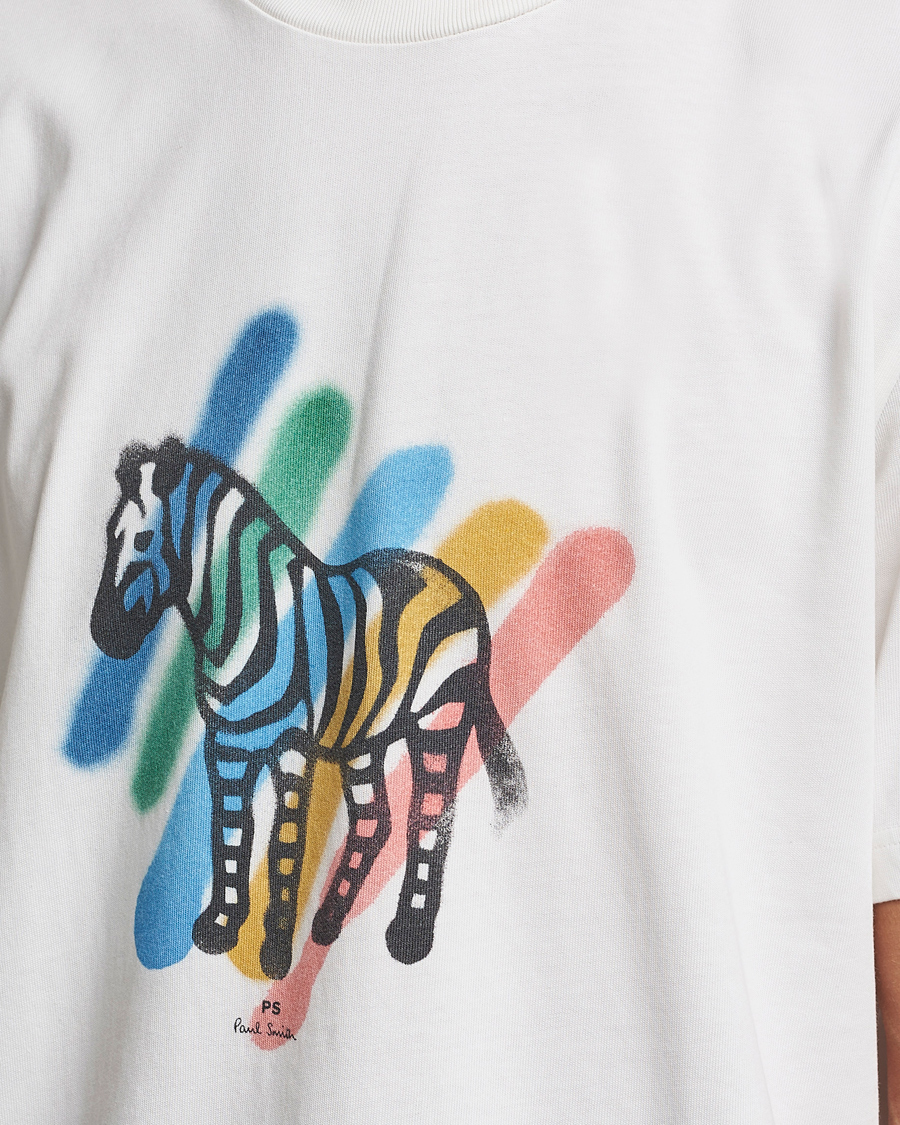 Heren | T-shirts | PS Paul Smith | Heavy Organic Cotton Zebra Tee Ecru