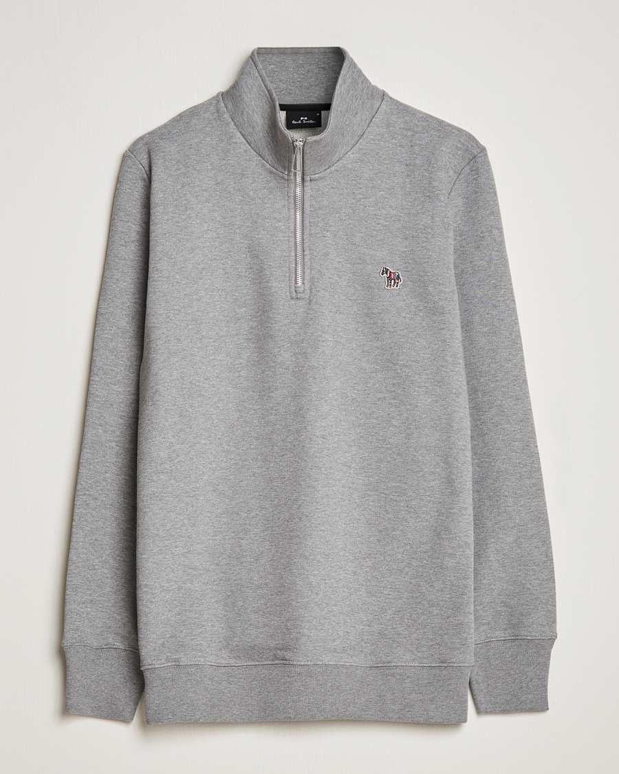 Heren | Truien | PS Paul Smith | Organic Cotton Zebra Half Zip Grey Melange
