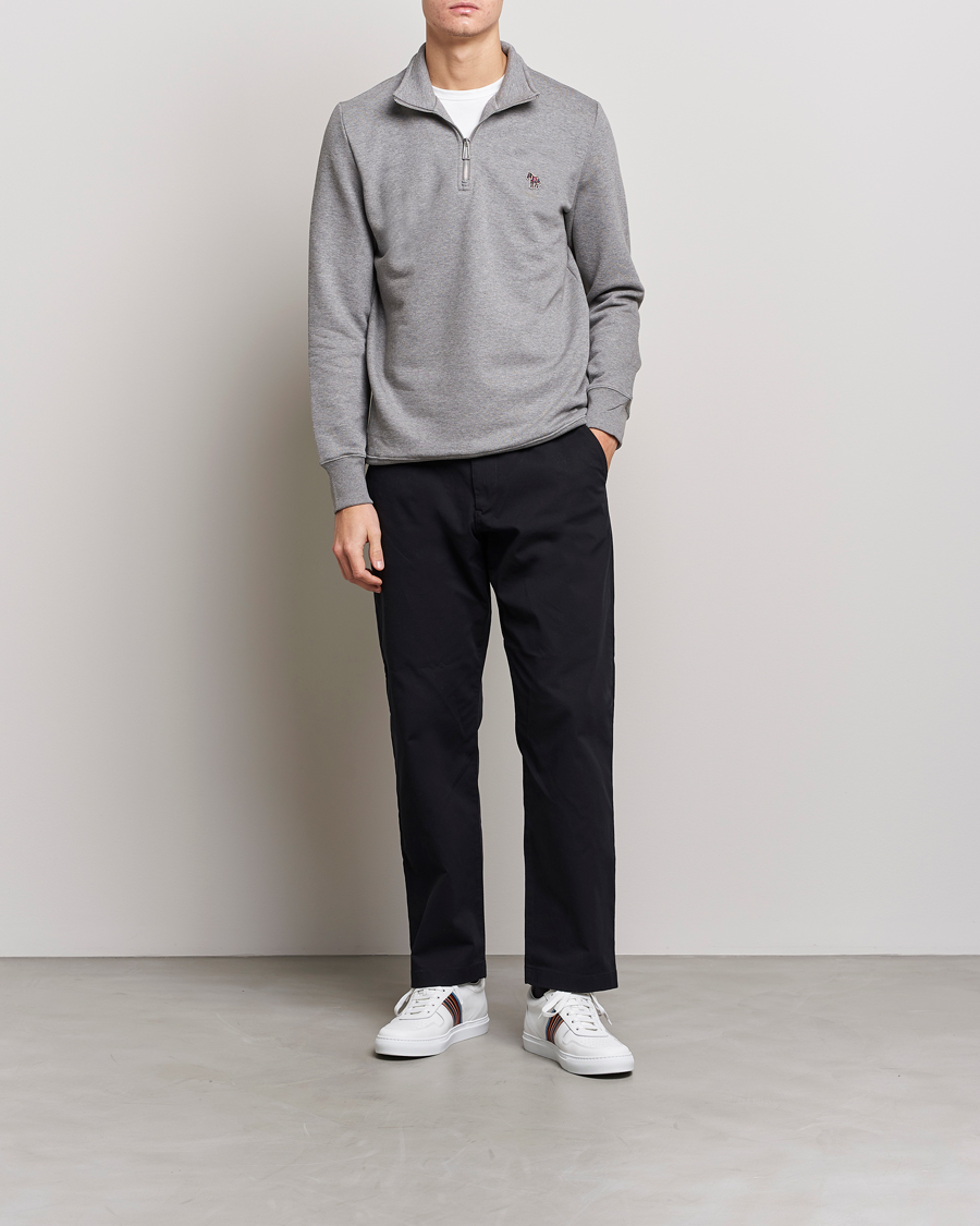 Heren | Truien | PS Paul Smith | Organic Cotton Zebra Half Zip Grey Melange