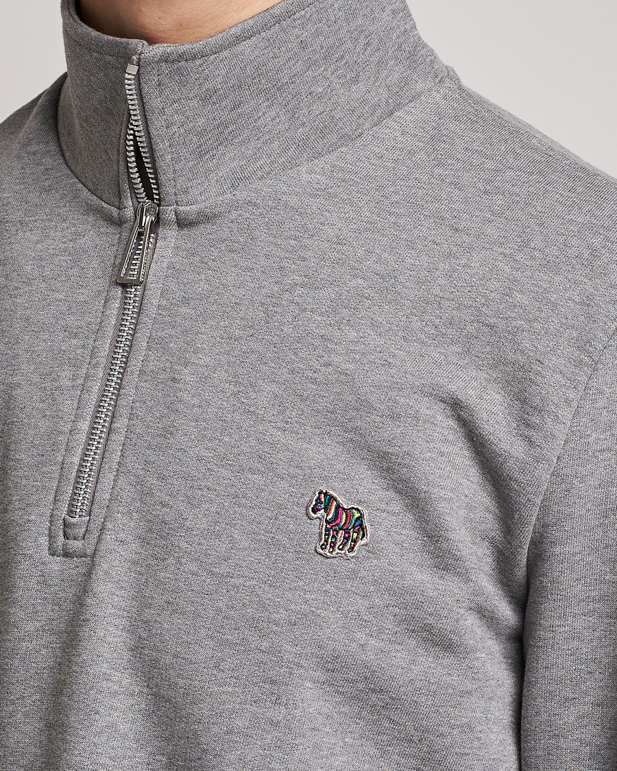 Heren | Truien | PS Paul Smith | Organic Cotton Zebra Half Zip Grey Melange