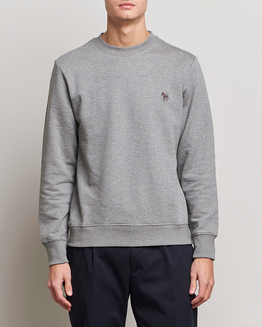 Heren | Best of British | PS Paul Smith | Organic Cotton Crew Neck Sweatshirt Grey Melange