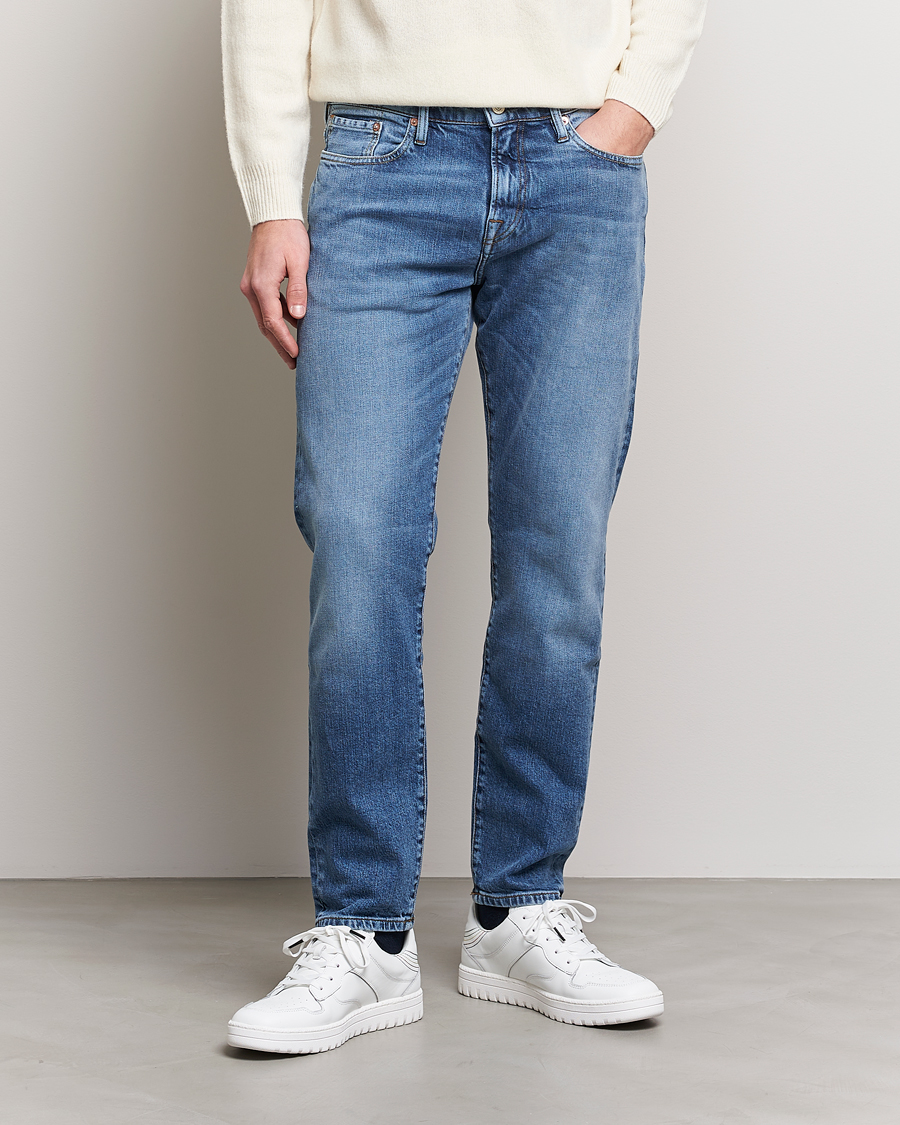Heren | Jeans | PS Paul Smith | Taped Fit Organic Cotton Jeans Mid Blue