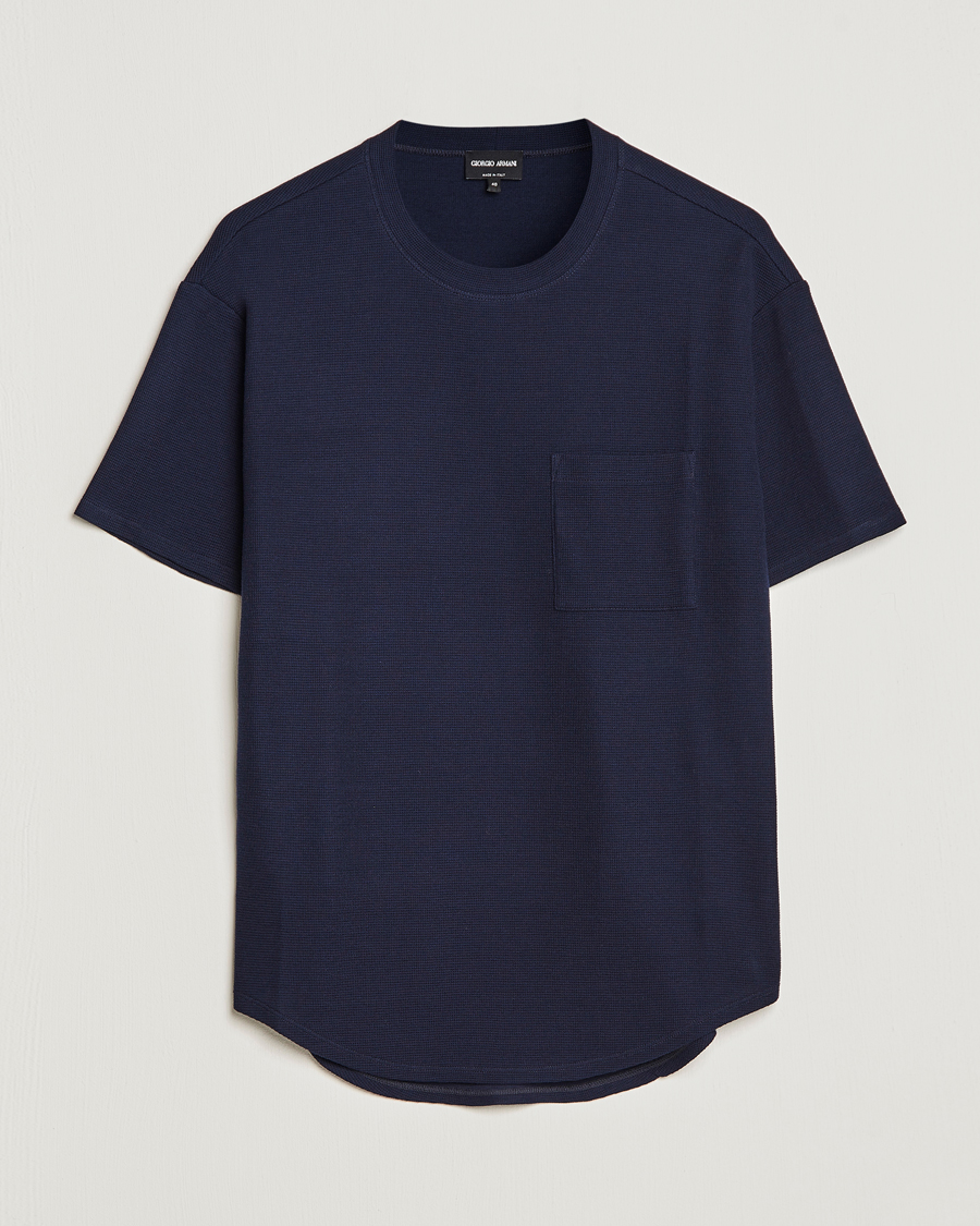 Heren | T-shirts | Giorgio Armani | Cotton/Cashmere T-Shirt Navy