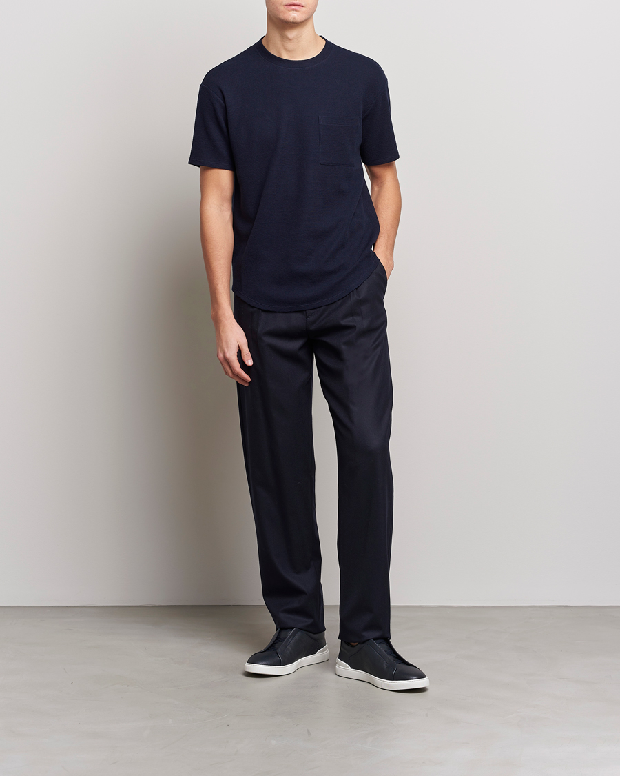 Heren | T-shirts | Giorgio Armani | Cotton/Cashmere T-Shirt Navy