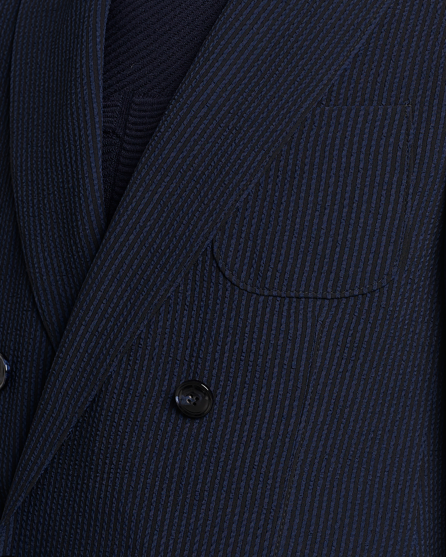 Heren | Blazers | Giorgio Armani | Double Breasted Seersucker Blazer Navy