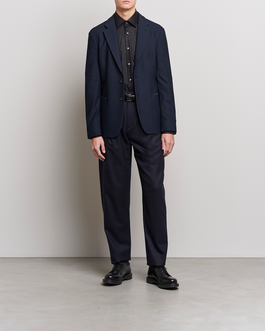 Heren | Blazers | Giorgio Armani | Single Breasted Mesh Blazer Navy