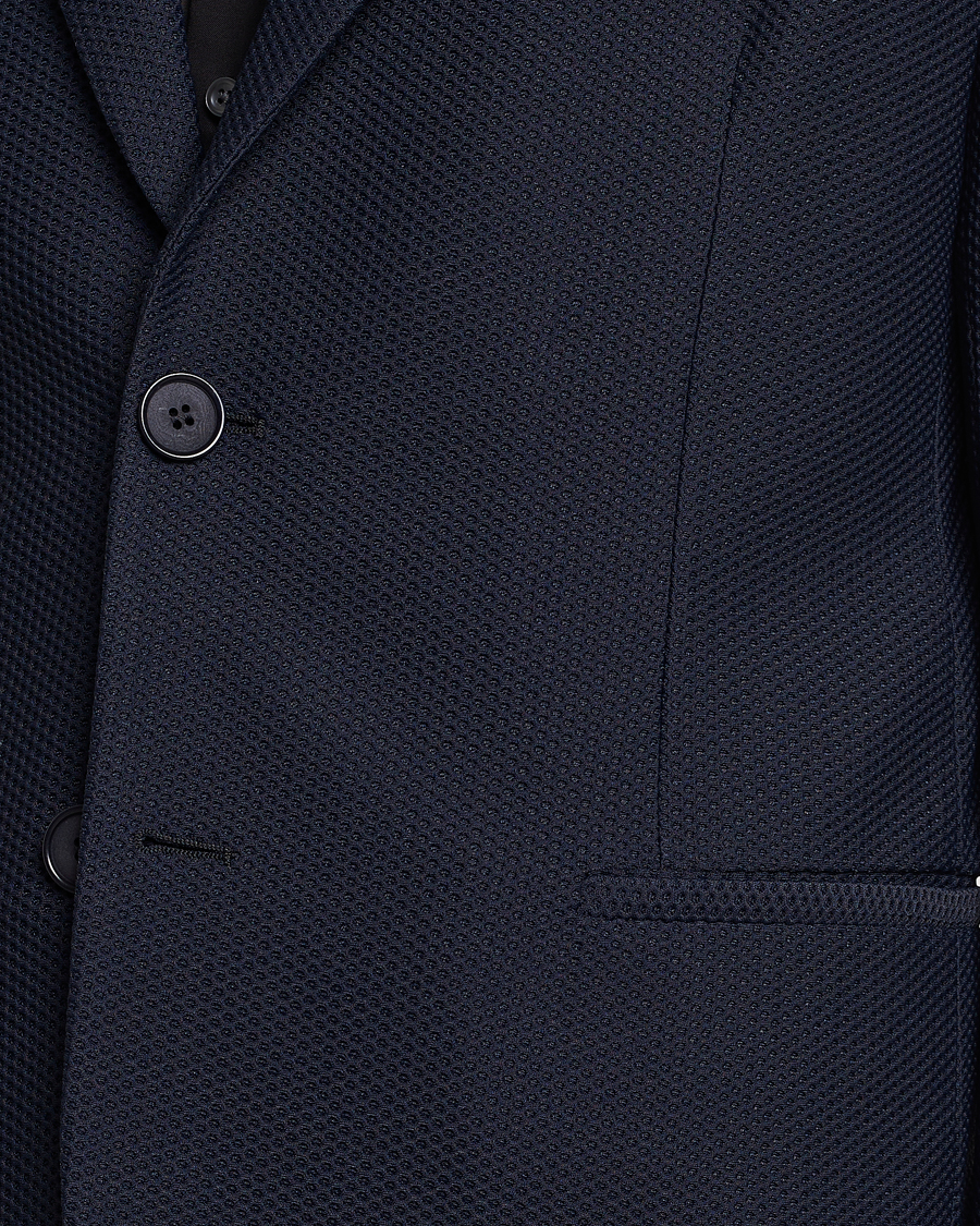 Heren | Blazers | Giorgio Armani | Single Breasted Mesh Blazer Navy
