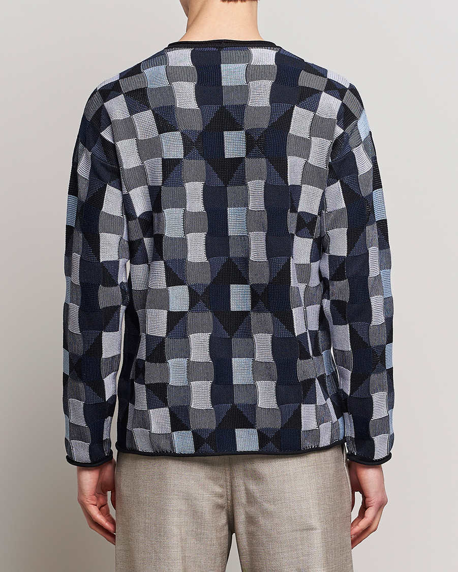 Heren | Truien | Giorgio Armani | Geometrical Patchwork Sweater Navy/White