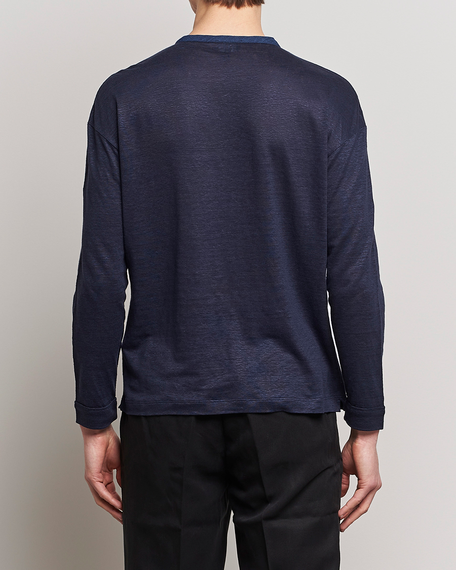 Heren | Truien | Giorgio Armani | Linen Henley Navy