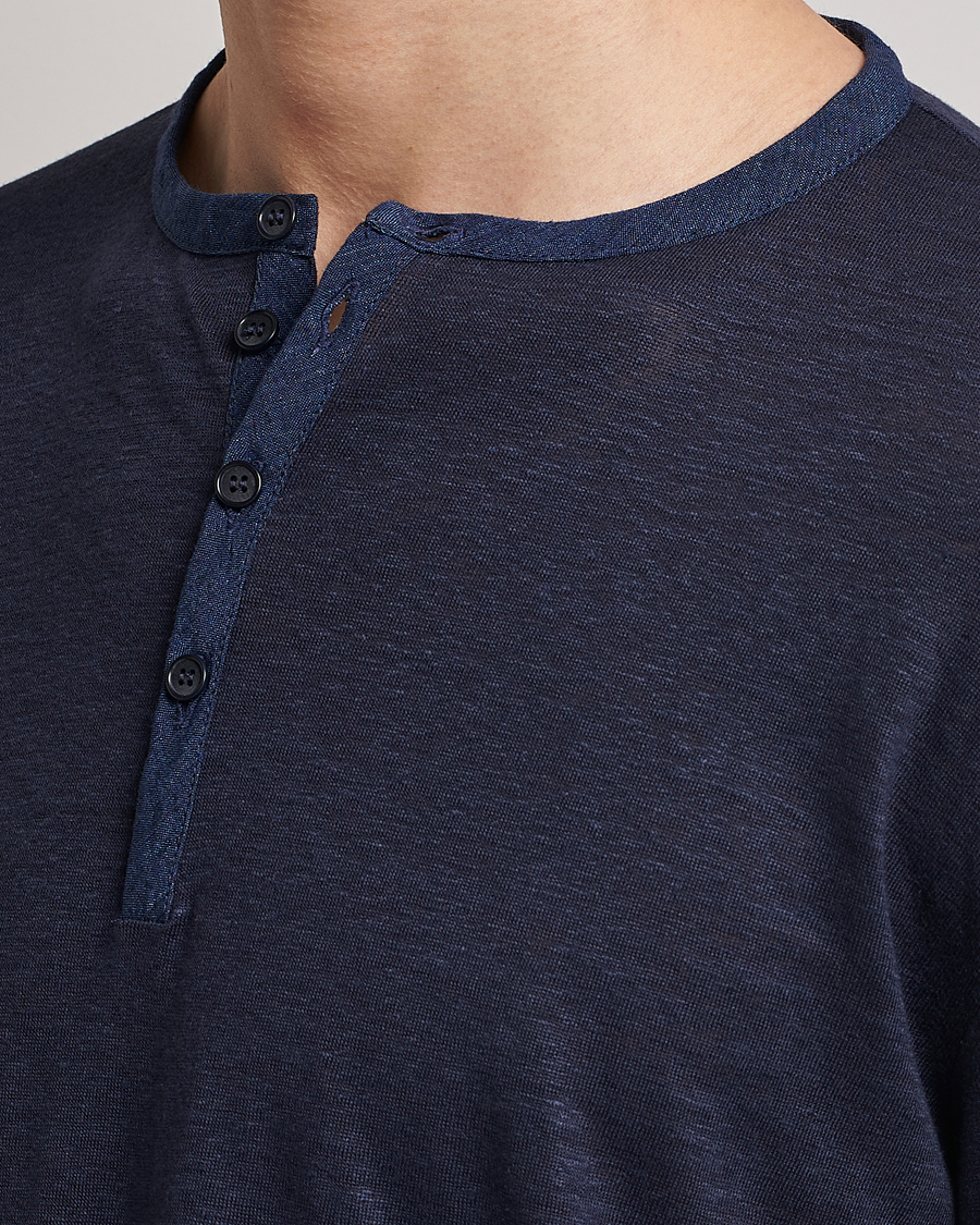 Heren | Truien | Giorgio Armani | Linen Henley Navy