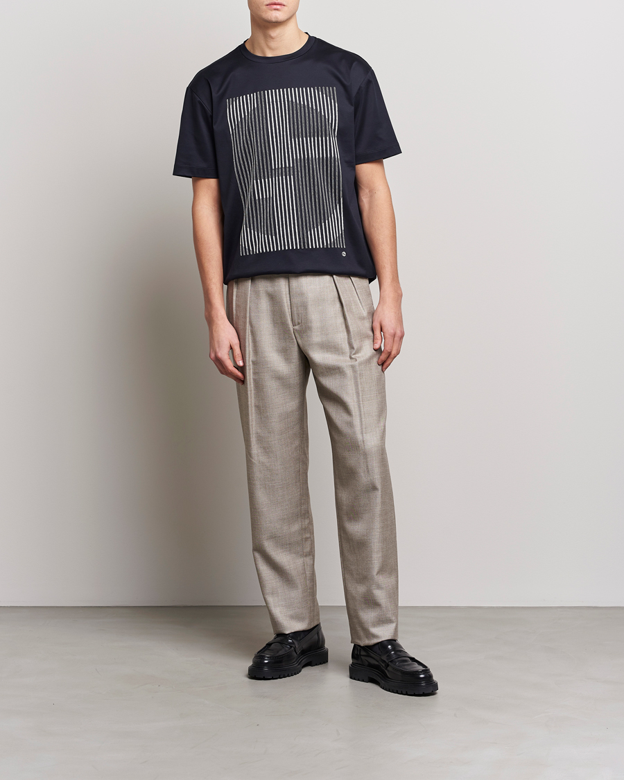 Heren | T-shirts | Giorgio Armani | Abstract Logo T-Shirt Navy
