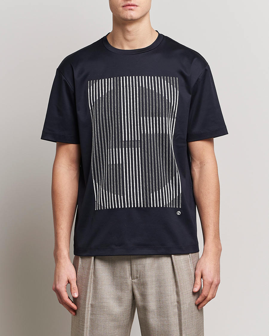 Heren | T-shirts | Giorgio Armani | Abstract Logo T-Shirt Navy