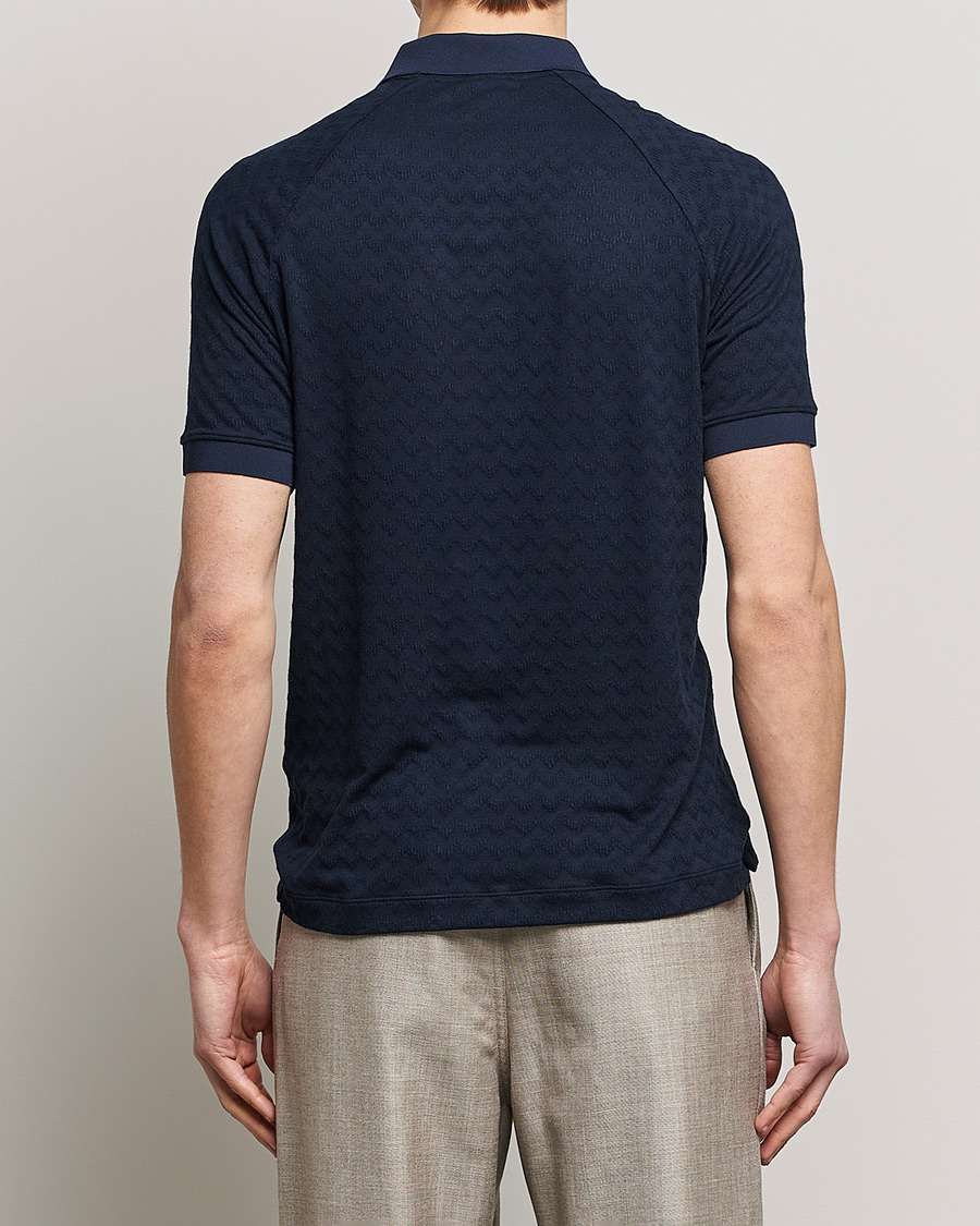 Heren | Polo's | Giorgio Armani | Jacquard Short Sleeve Polo Navy