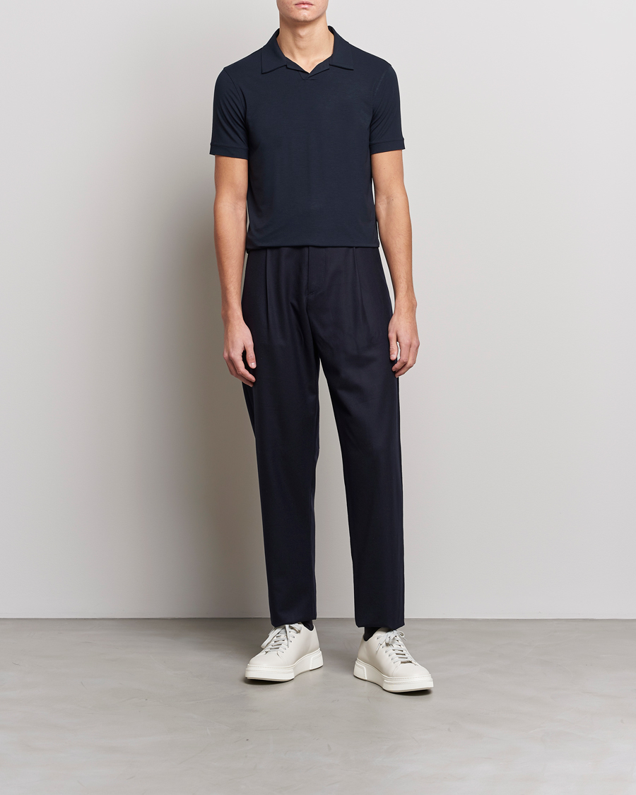 Heren | Polo's | Giorgio Armani | Short Sleeve Stretch Polo Navy
