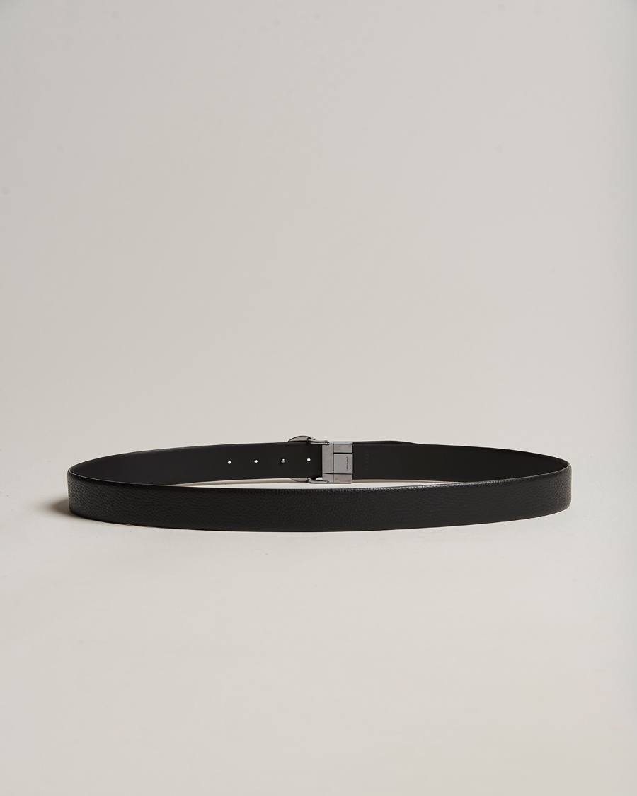 Heren | Italian Department | Giorgio Armani | Reversible Leather Belt Black