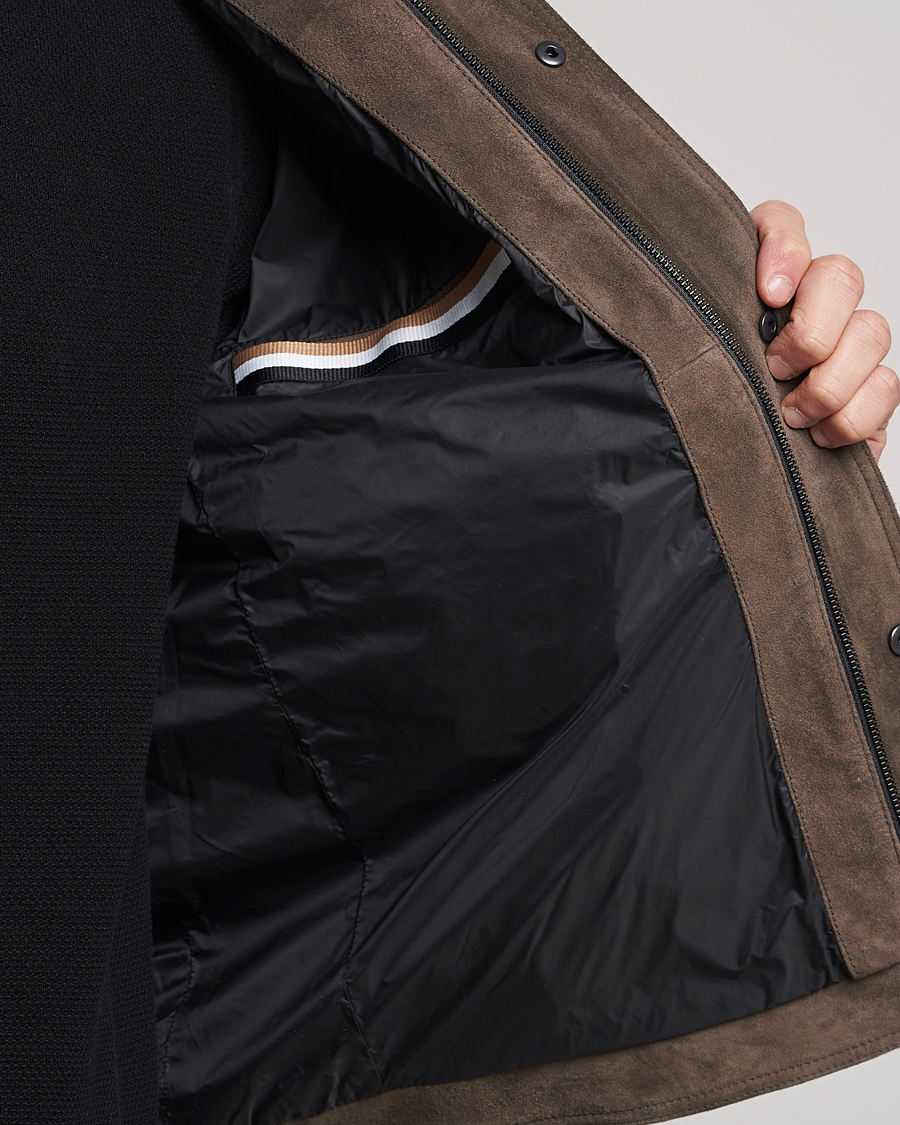 Heren | Jassen | BOSS BLACK | Mucker Suede Jacket Dark Grey