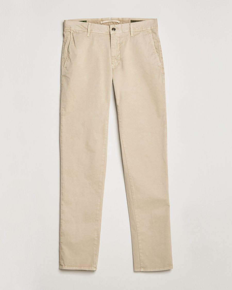 Heren | Broeken | Incotex | Slim Fit Garment Dyed Slacks Beige