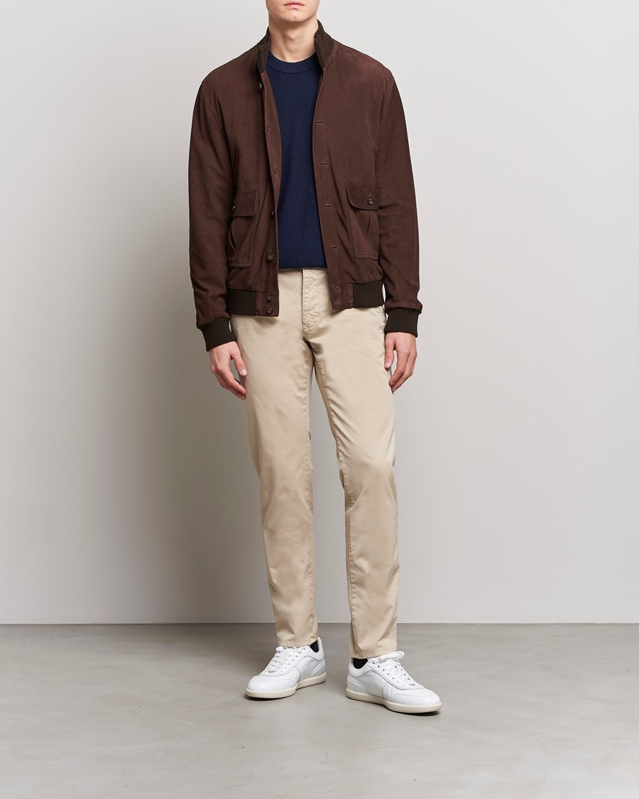 Heren | Broeken | Incotex | Slim Fit Garment Dyed Slacks Beige