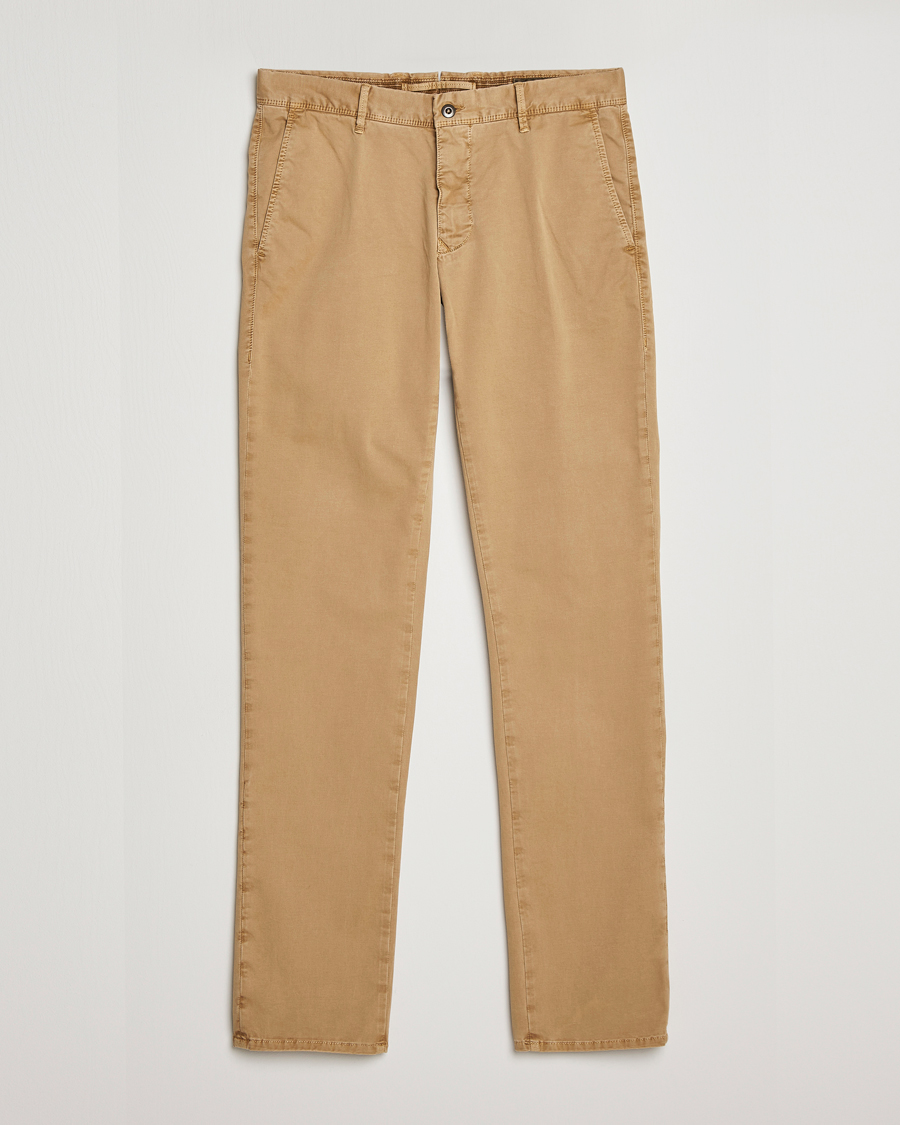 Heren | Broeken | Incotex | Slim Fit Garment Dyed Slacks Khaki