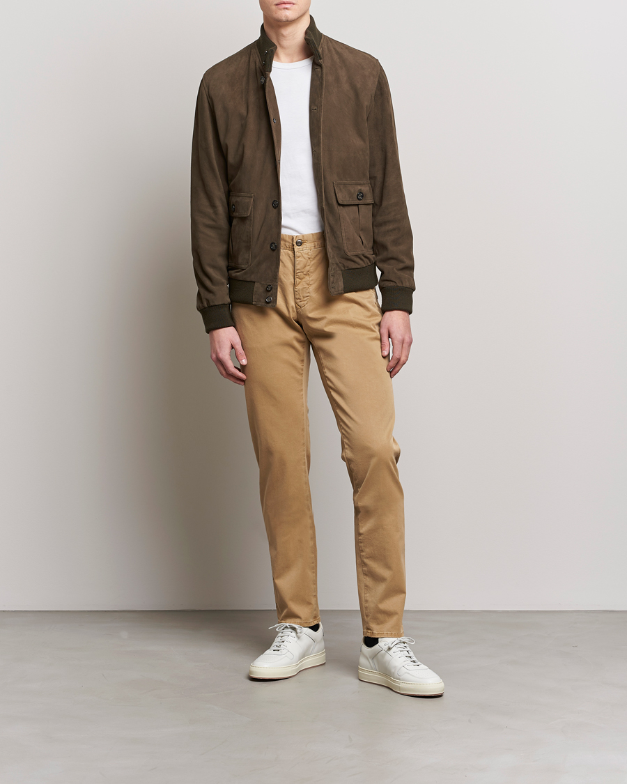 Heren | Broeken | Incotex | Slim Fit Garment Dyed Slacks Khaki