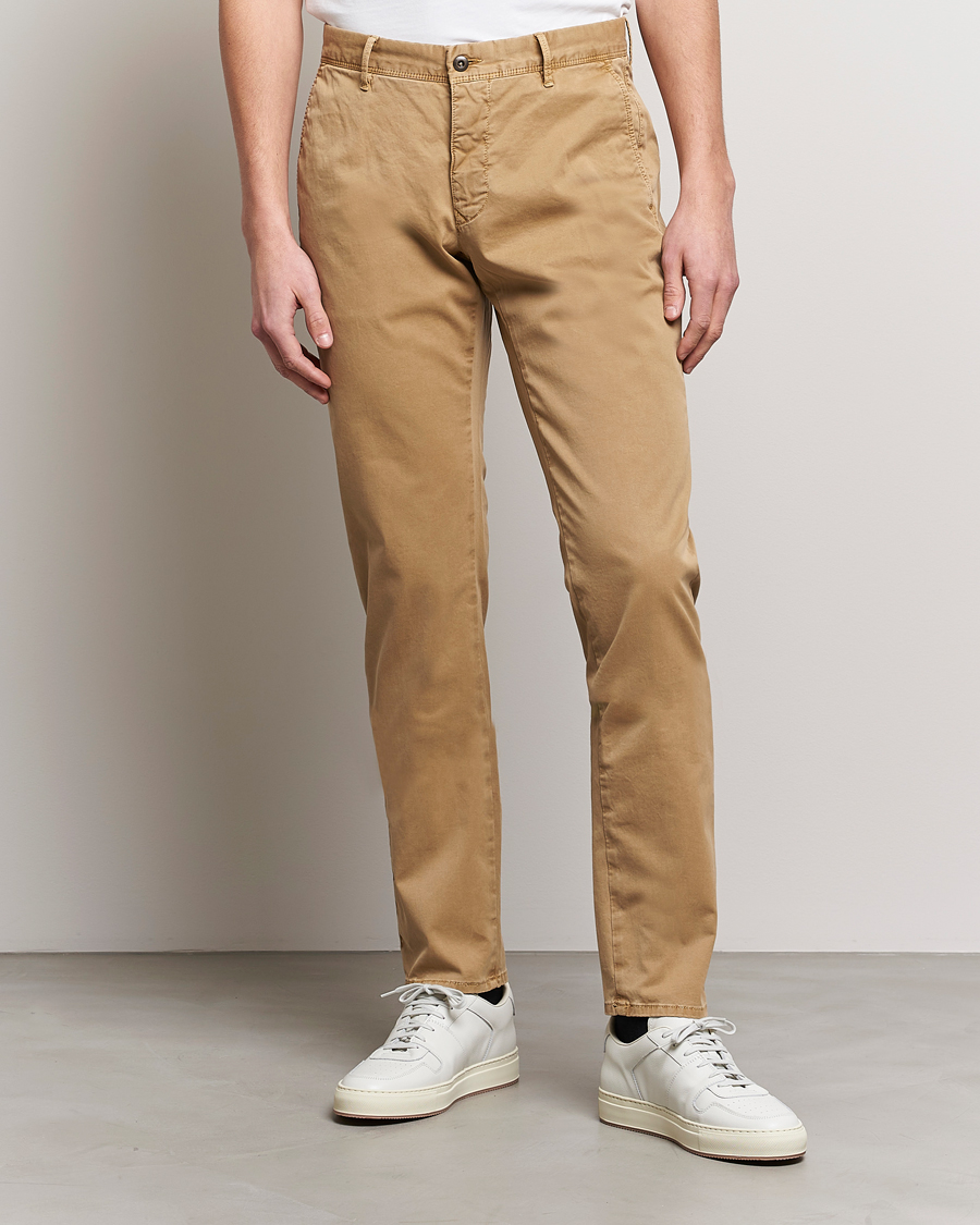 Heren | Broeken | Incotex | Slim Fit Garment Dyed Slacks Khaki