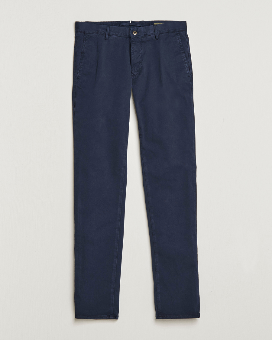 Heren | Broeken | Incotex | Slim Fit Garment Dyed Slacks Navy