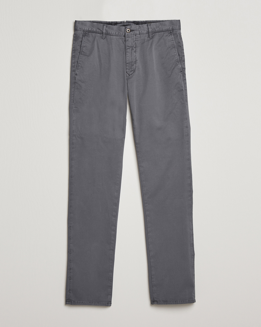 Heren | Broeken | Incotex | Slim Fit Garment Dyed Slacks Dark Grey