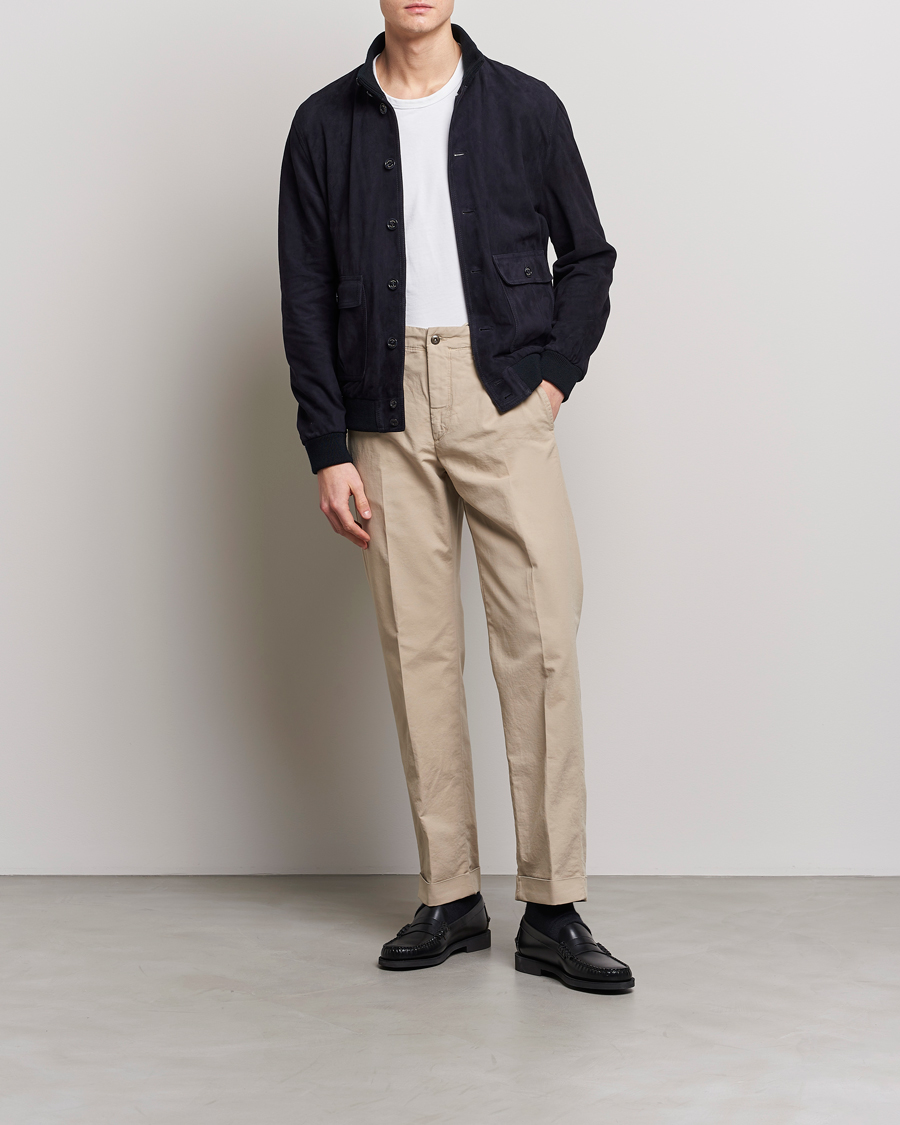 Heren | Broeken | Incotex | Regular Fit Cotton Stretch Slacks Beige