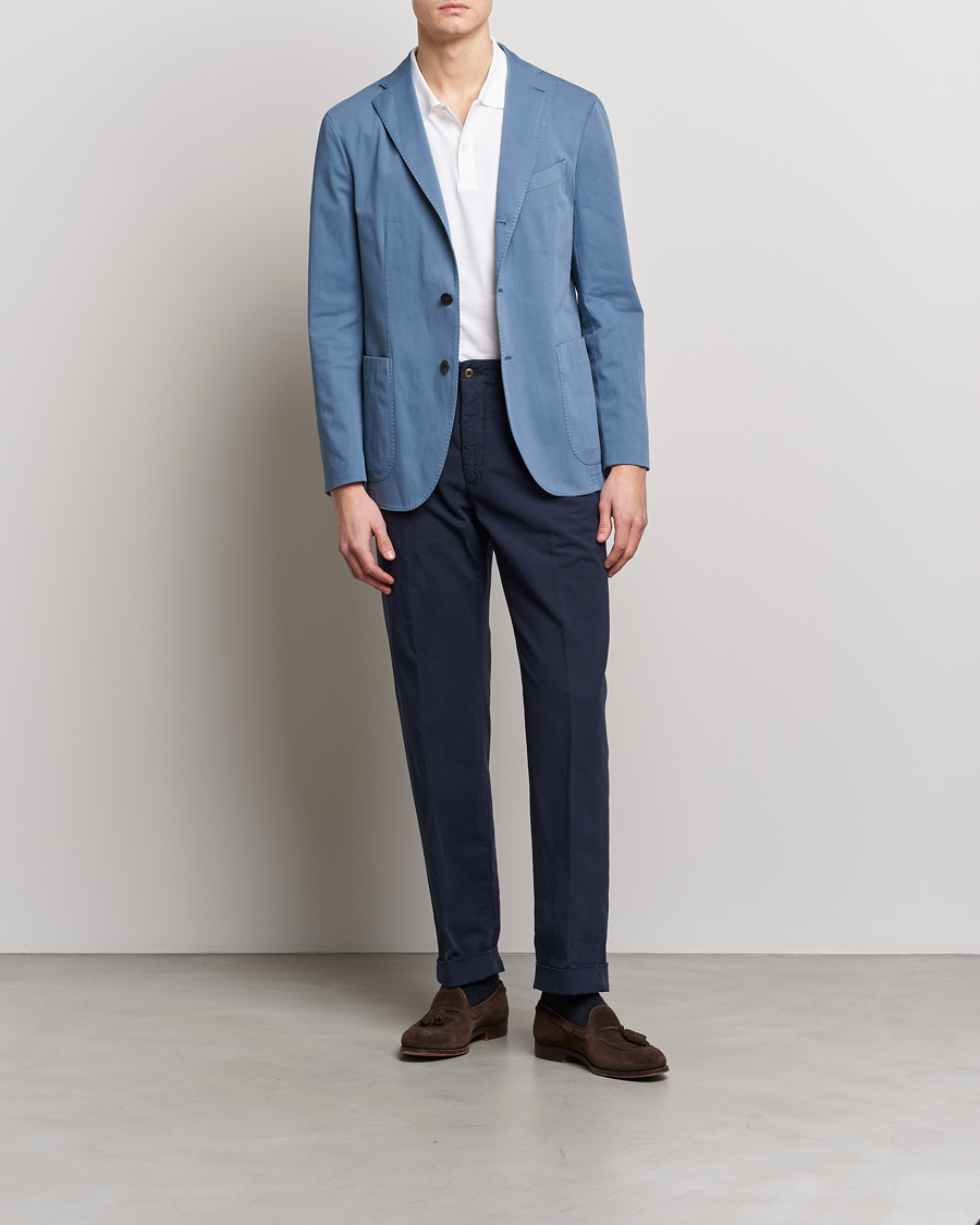 Heren | Broeken | Incotex | Regular Fit Cotton Stretch Slacks Navy