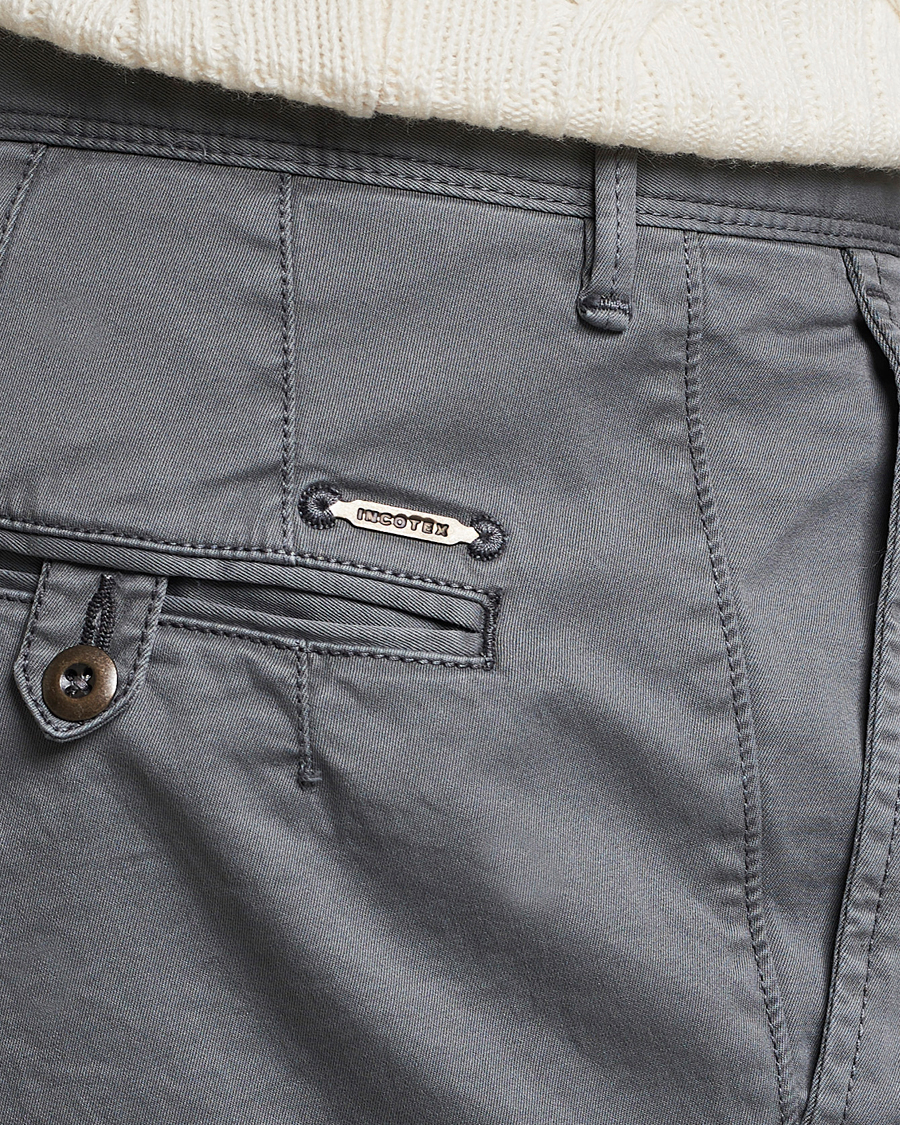 Heren | Broeken | Incotex | Tapered Fit Pleated Slacks Dark Grey